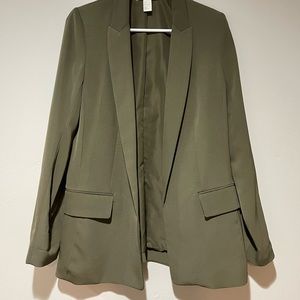 H&M US 4 Olive Green Tailored Blazer